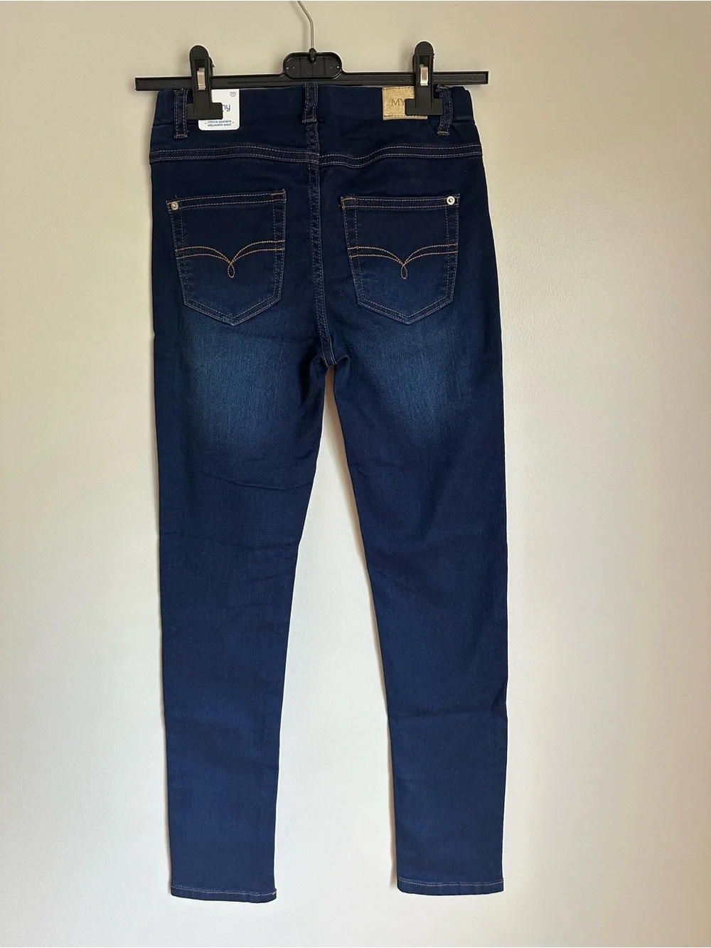 NEW Mayoral Girls Dark Denim Skinny Jean Elastic Waist Size 12 Pull On